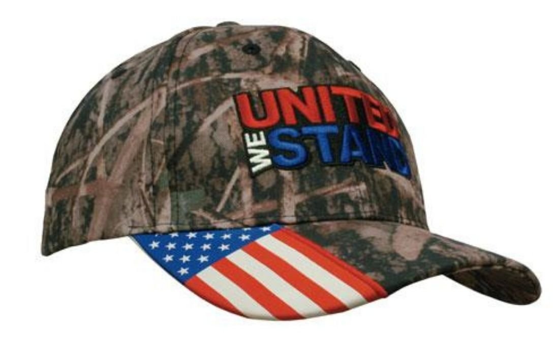 True Timber Camouflage with Woven USA Flag Peak #4113